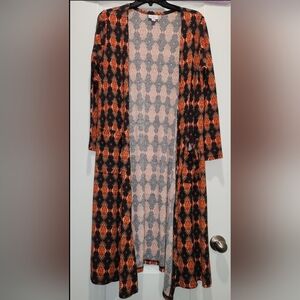 Geometric Patterned Long Cardigan